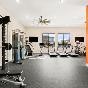 a gym with exercise equipment